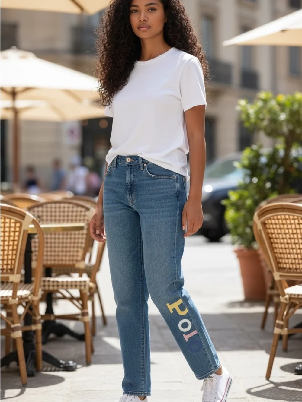 Polo Ralph Lauren Jeans Girl's 16 Astor Slim Boyfriend Blue Denim Pants Logo